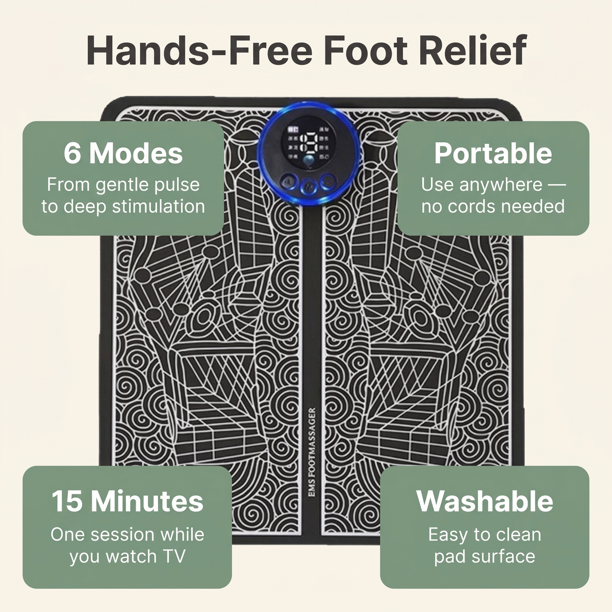 EMS Foot Massage Pad - Hands-Free Foot Massage
